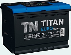 АКБ TITAN Евро Сильвер 76 А/ч прямая полярность